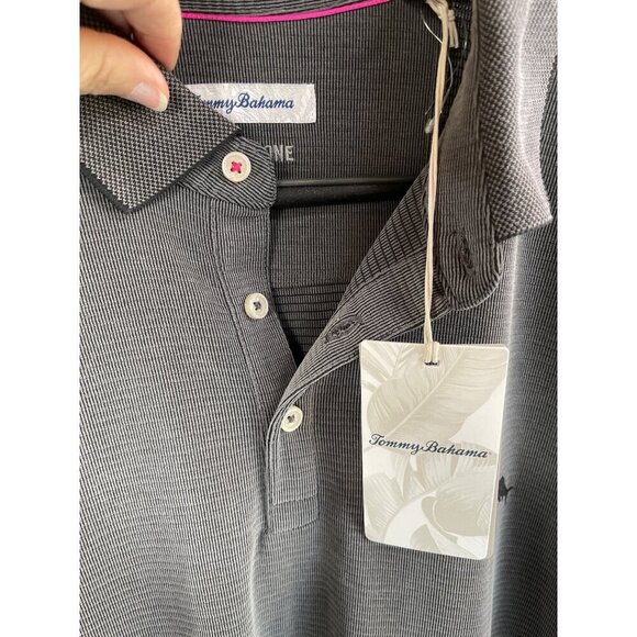 NWT‎ Tommy Bahama Mens XXL IslandZone Polo Shirt Gray Modal Blend - Picture 8 of 15